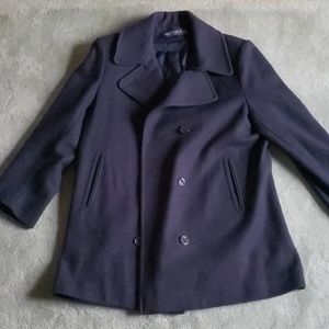 EUC Herman Kay Sz M navy blue wool coat
